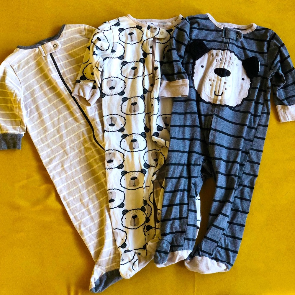 Gerber Grey & Tan Puppy Dog Pajamas, Size 6-9 Months